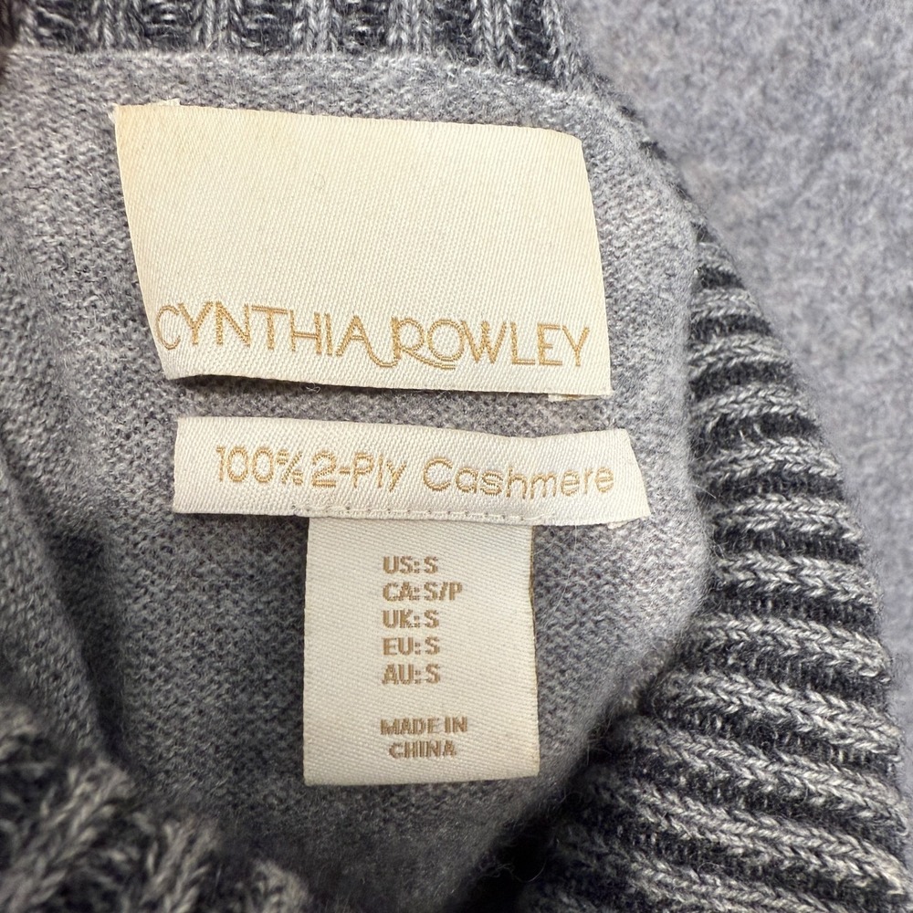 Cynthia Rowley 100% 2-Ply Cashmere Sweater Womens Small Turtleneck Pockets Relax - Picture 11 of 12